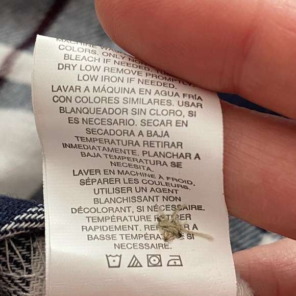 Thread and Supply Womens Sz Small Plaid Flannel Button Down Shirt Navy Burgundy - Picture 5 of 7